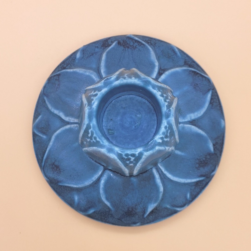 Rookwood Pottery Blue Lily Pad Candlestick Holders #2311 Pair c.1923 MINT‎ - Picture 5 of 13
